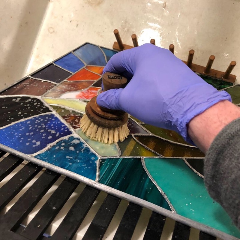 Making a Menger sponge in stained glass