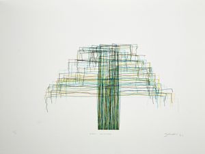 two variations on a squared-off generative willow tree